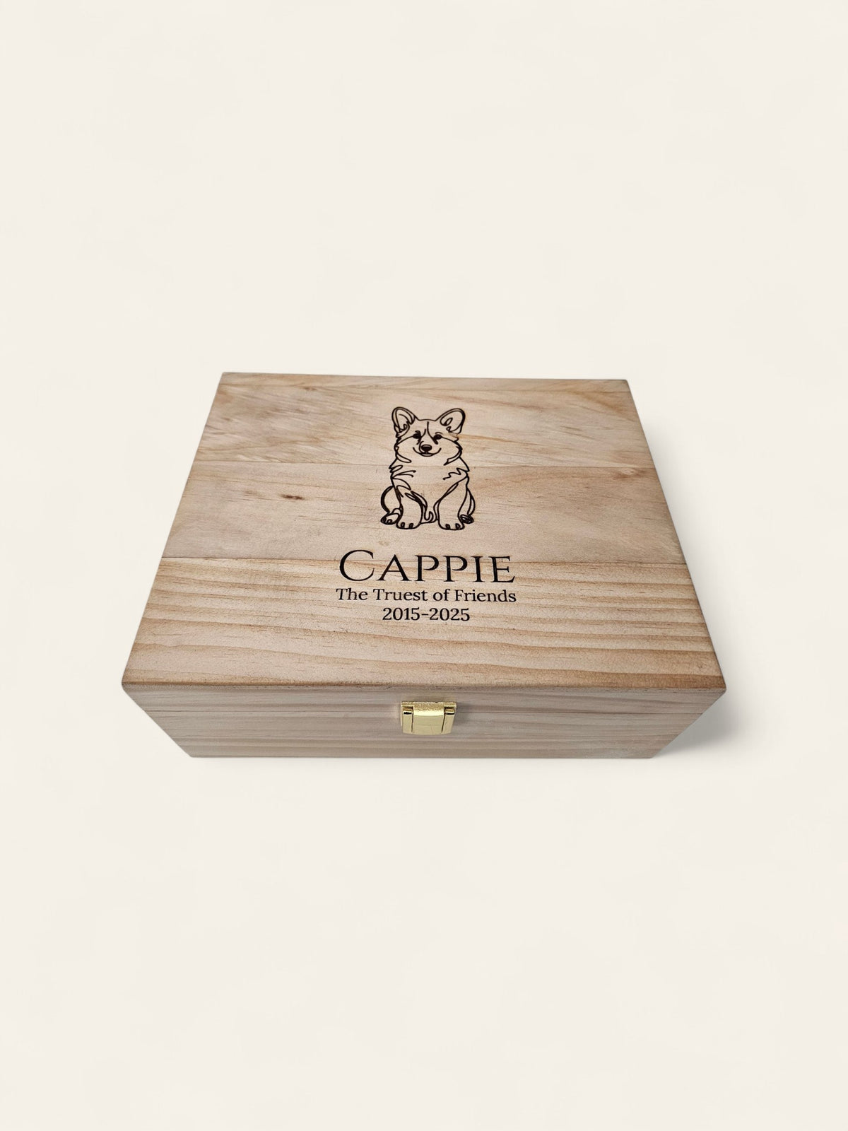 Engraved Wooden Dog Keepsake Box: Custom Pet Memorial Gift