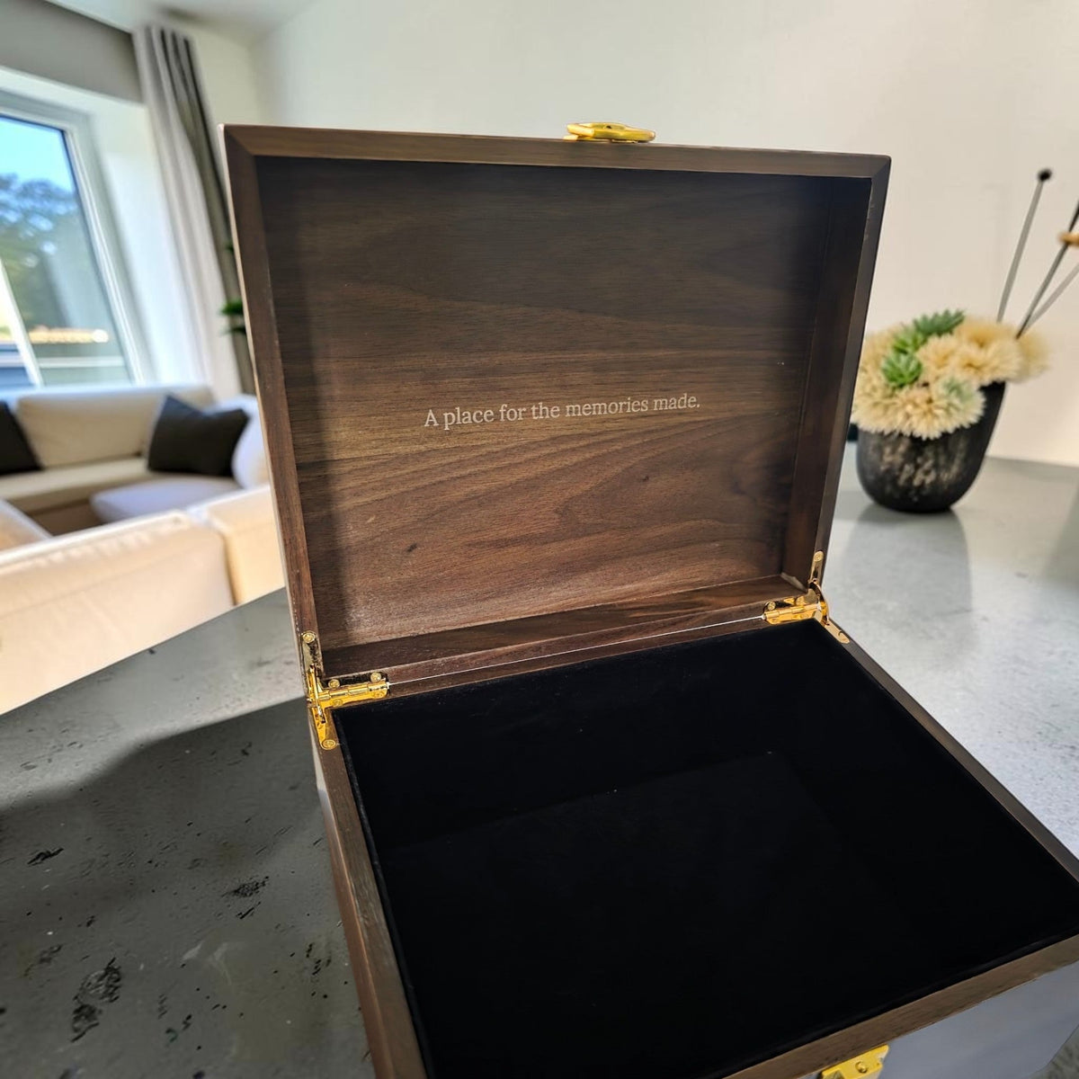 Personalized Wood From All of Us Gift Memory Box, Custom Engraved