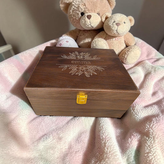 Personalized Designer Keepsake Box : Engraved Memory Gift