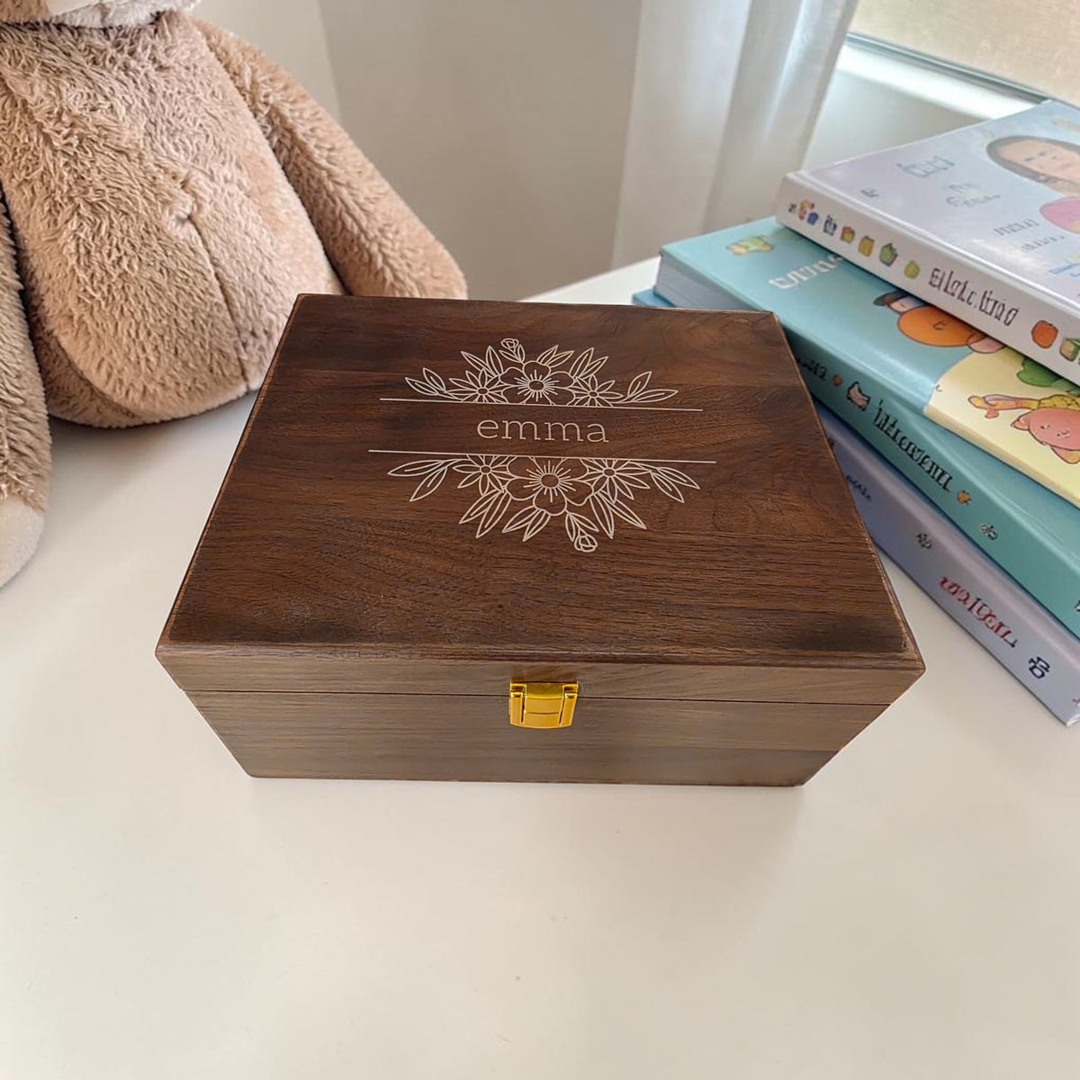 Personalized Designer Keepsake Box : Engraved Memory Gift
