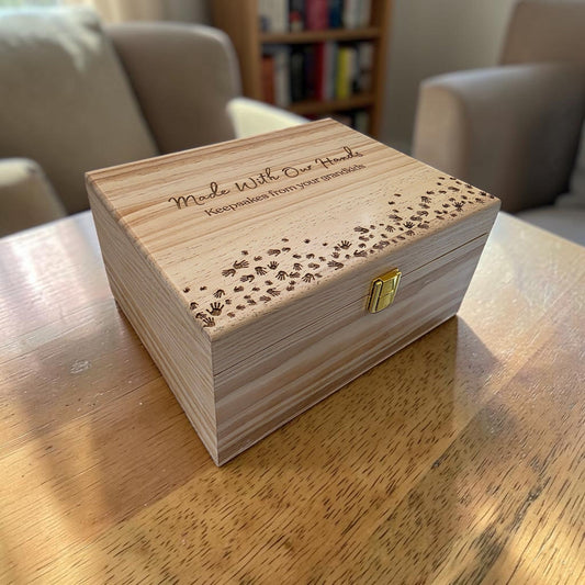 Personalized Wood From All of Us Gift Memory Box, Custom Engraved
