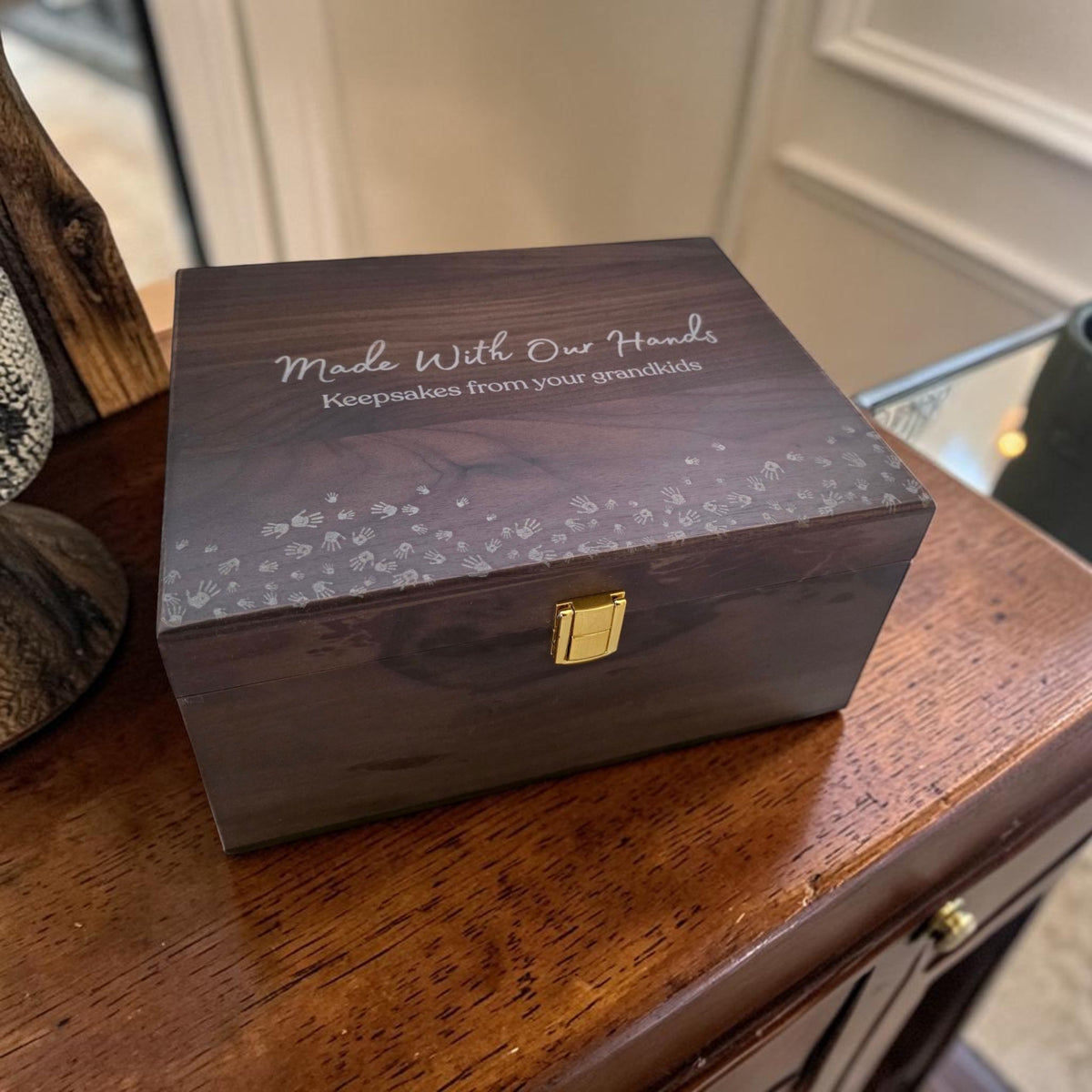 Personalized Wood From All of Us Gift Memory Box, Custom Engraved