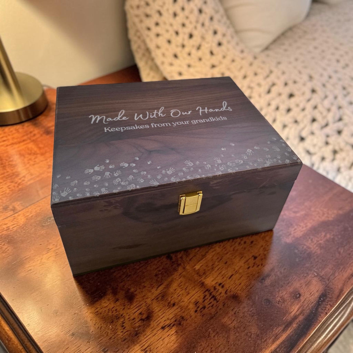 Personalized Wood From All of Us Gift Memory Box, Custom Engraved