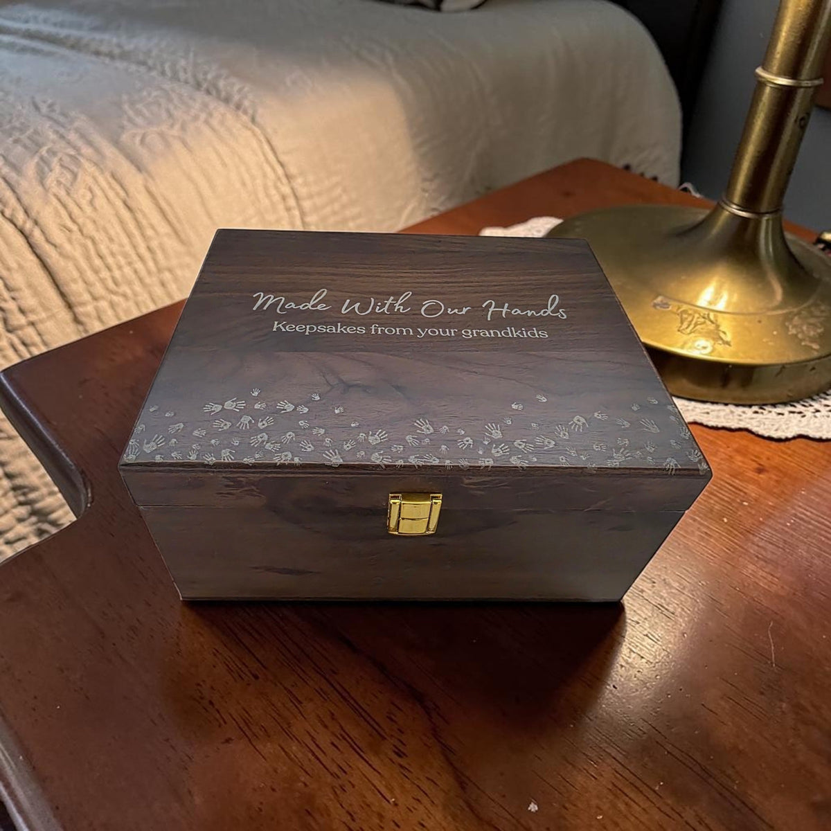 Personalized Wood From All of Us Gift Memory Box, Custom Engraved