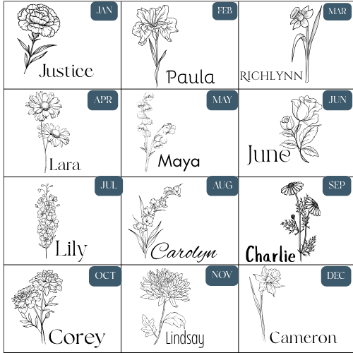 Personalized Birth Flower Keepsake Box – Wooden Memory Box