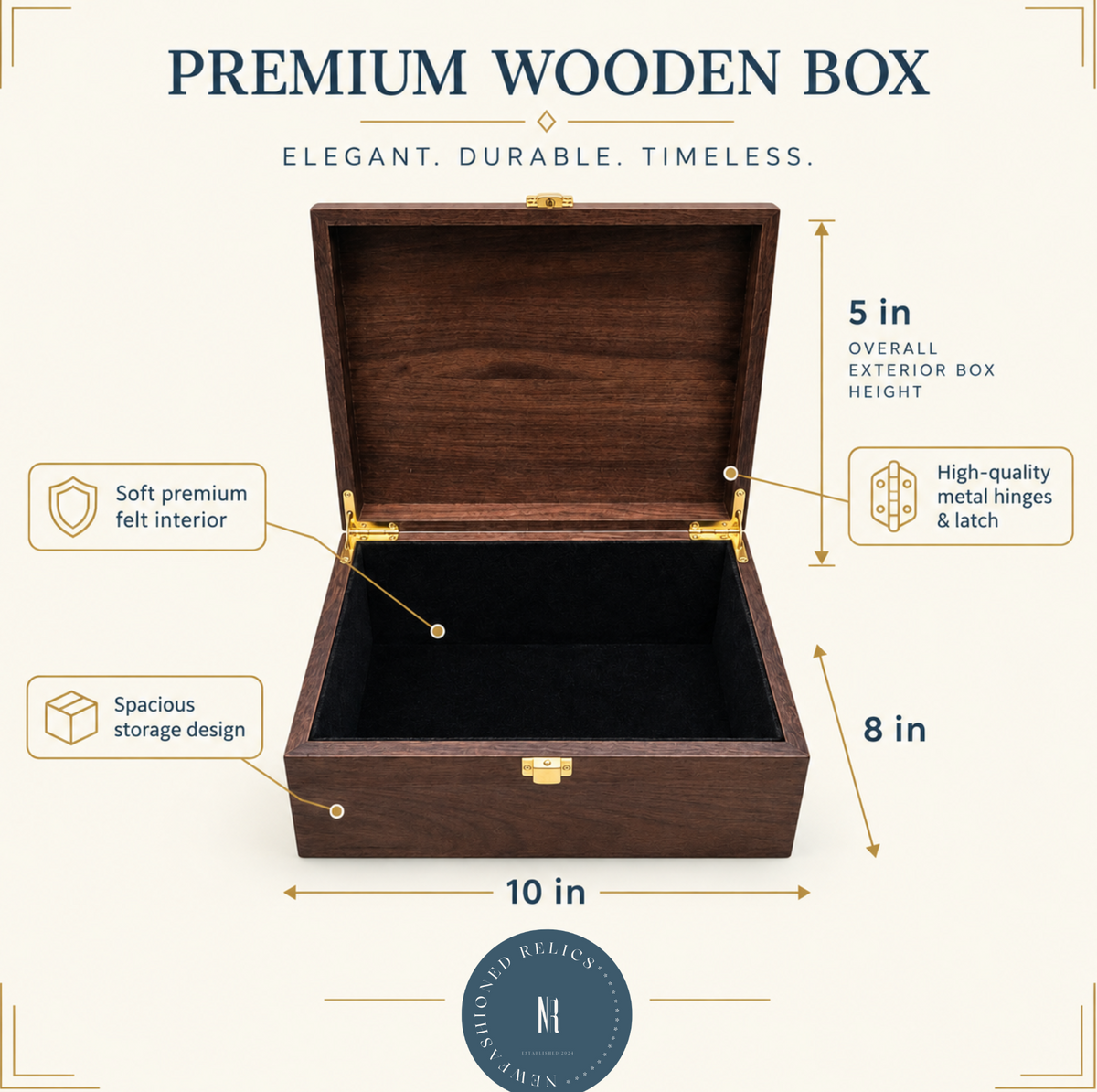 Personalized Birth Flower Keepsake Box – Wooden Memory Box
